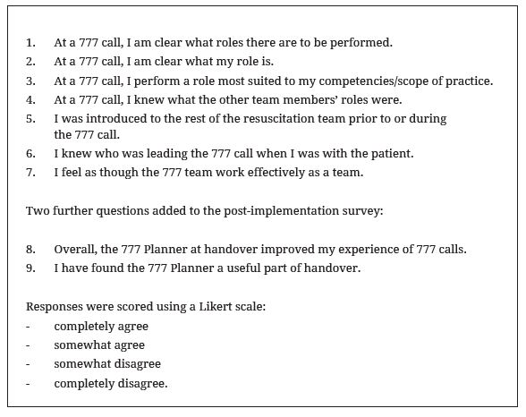 The 777 Planner: improving the resuscitation call experience at North